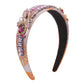 F4868 Palace retro wide-brimmed hair hoop bow rhinestone temperament embroidery exaggerated heavy industry head hoop female