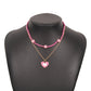 N9535 Double Layer Clavicle Necklace Drip Oil Heart Beads Flower Candy Color Necklace Geometric Creative Necklace