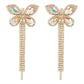 E9958 Light Luxury Claw Chain Earrings Full Diamond Butterfly Tassel Earrings Temperament Versatile Lady Design Earrings
