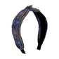 F443 Fashion Ethnic Embroidered Headband Retro Trendy Knotted Geometric Headband Exaggerated Colorful Hair Accessories