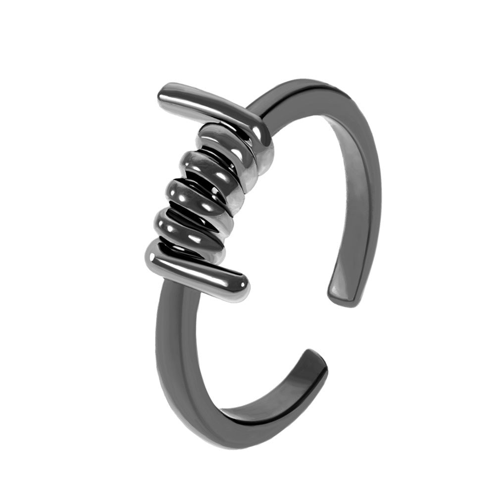 ins simple knotted ring fashion creative metal geometric opening index finger ring personality ring