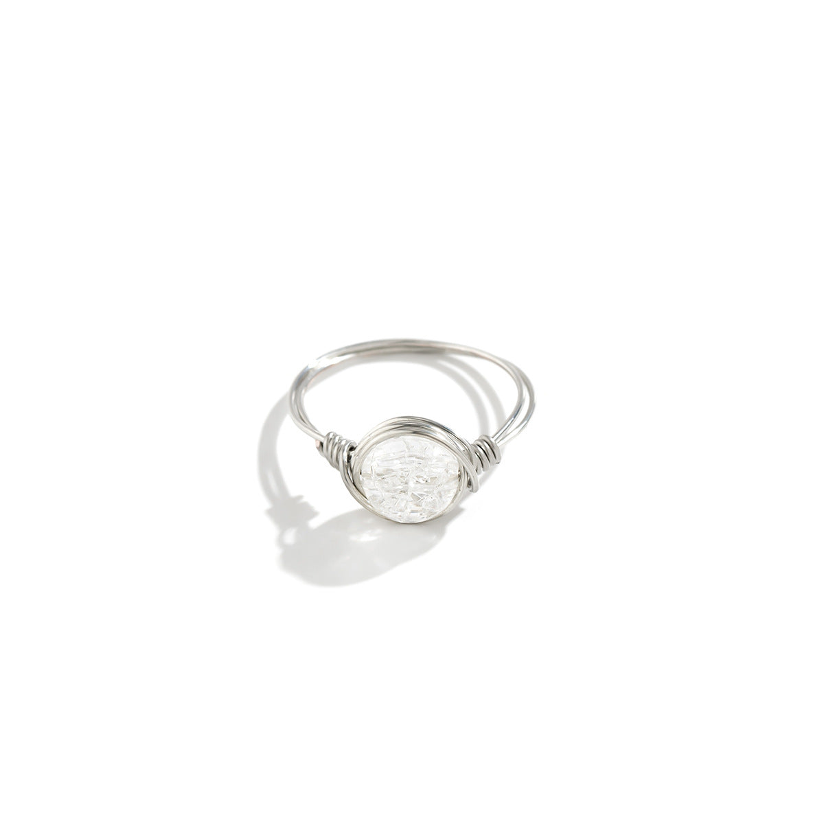 Jewelry Versatile Winding Metal Ring Hand Decoration Personality Simple Color Crack Bead Ring Female