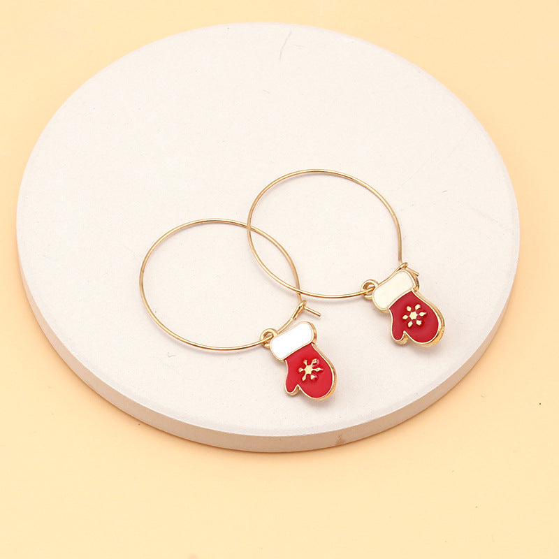 Christmas ornaments, Christmas elements, diamonds, snowflakes, bells, earrings, Christmas gifts, earrings, women