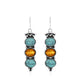 Retro Tassel Pearl Flower Drip Earrings Fashion Temperament Long Turquoise Earrings Frosty Earrings