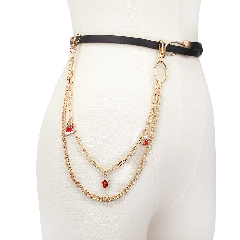 Creative Jewelry Santa Claus Fawn Pendant Waist Chain Trend Versatile Body Chain Pants Chain
