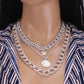 Multi-layer necklace female ins cold hip-hop fashion simple design trend letter pendant