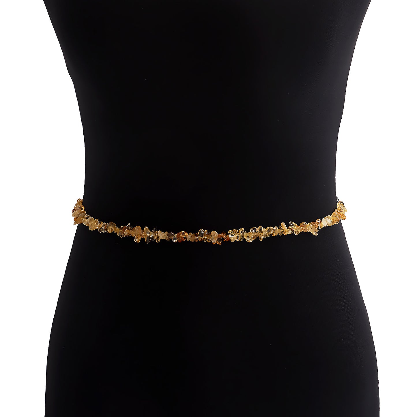 Explosive bohemia natural crystal gravel metal waist chain female decoration waistchain