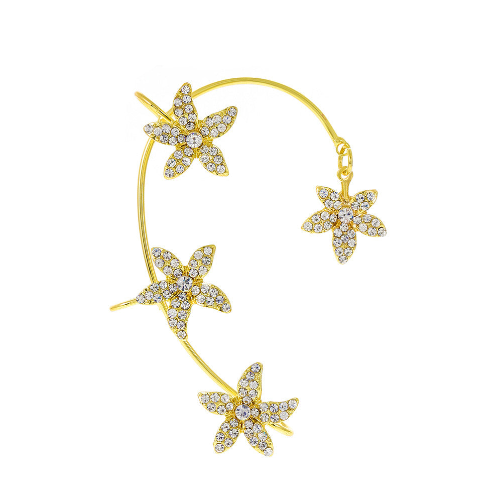 Ins diamond-studded butterfly ear hanger women without ear piercing butterfly ear bone clip fashion niche exaggerated wing ear clip