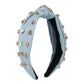 F221 wide-brimmed fabric headband fashion stained glass diamond knotted headband versatile hair accessories