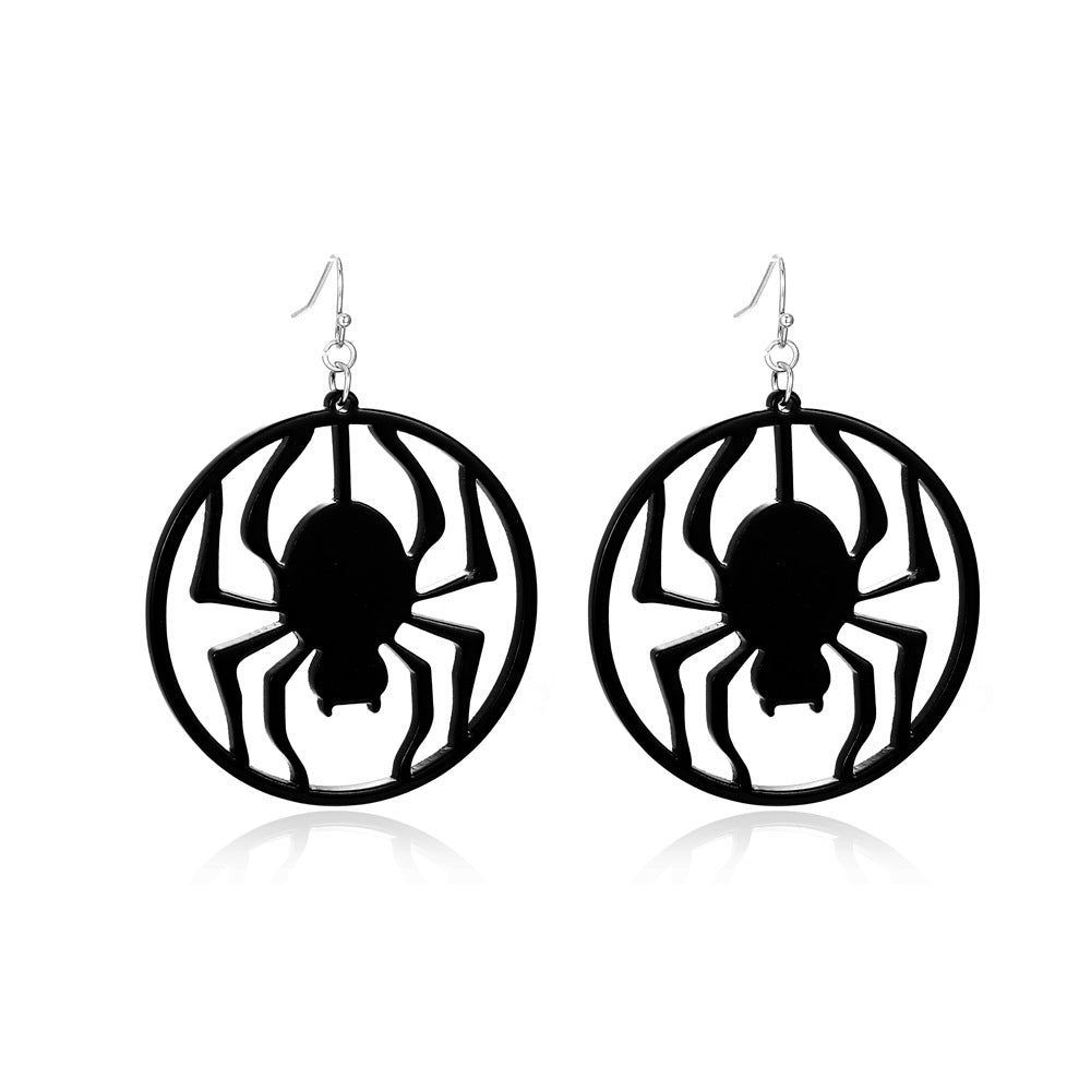 Exaggerated Spider Skull Earrings Halloween Gift Creative Funny Ghost Bat Earrings Earrings