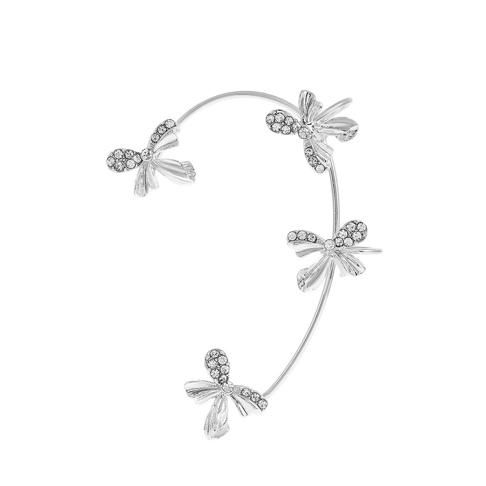 Ins diamond-studded butterfly ear hanger women without ear piercing butterfly ear bone clip fashion niche exaggerated wing ear clip