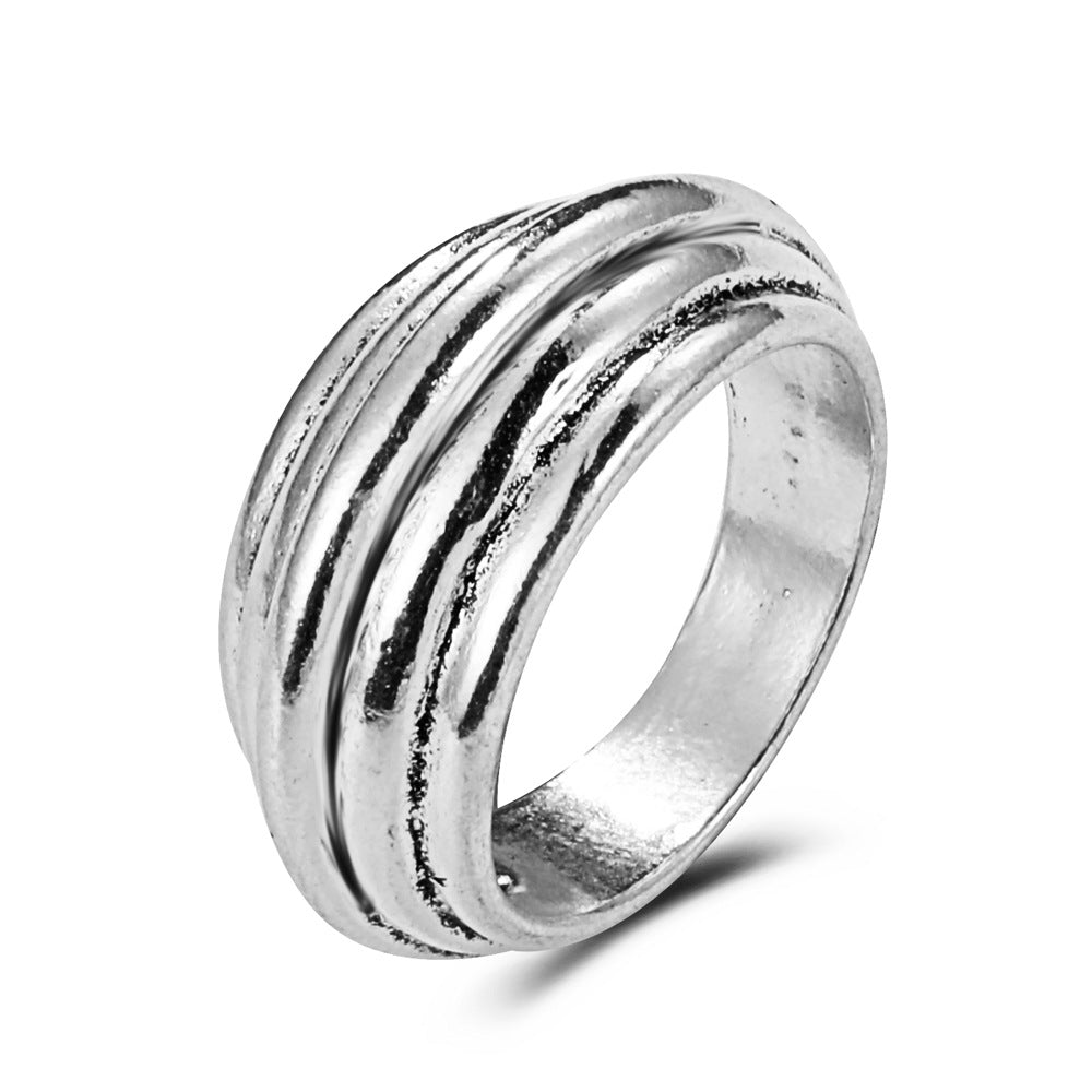 Old opening geometric ring ins personality trend adjustable irregular ring punk jewelry female