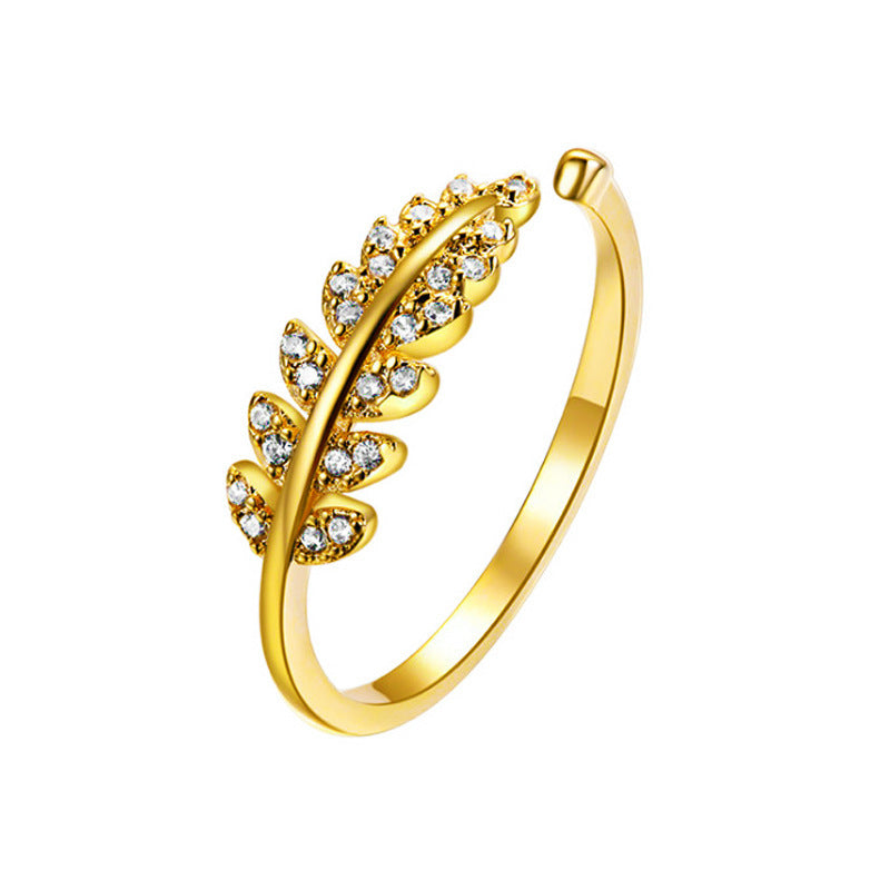 Ins super fairy zircon butterfly open ring female fashion light luxury wheat ear index finger ring simple star ring