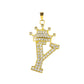 The same letter crown necklace copper micro-inlaid zircon clavicle chain punk hip-hop couple jewelry