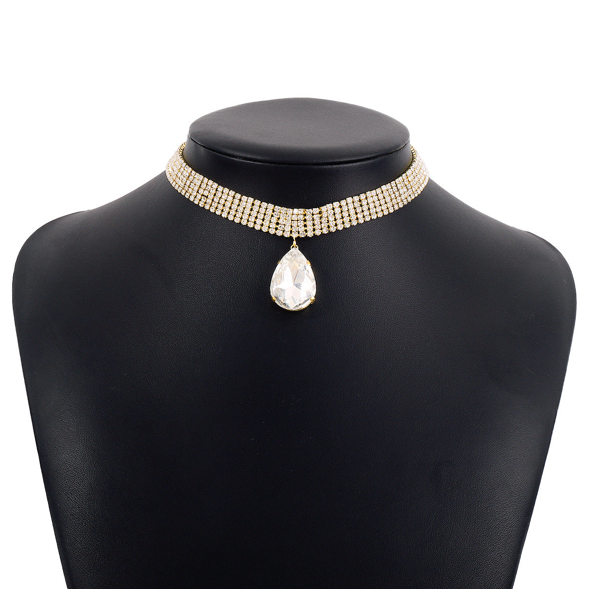 N1877 French Elegant Retro Drill Necklace Exaggerated Light Luxury Fashionable Small People Indifferent Necklace Women