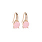Geometric Oval Moonstone Pink Earrings Female Rose Gold Crystal Water Drop Earrings Earrings Stud Earrings
