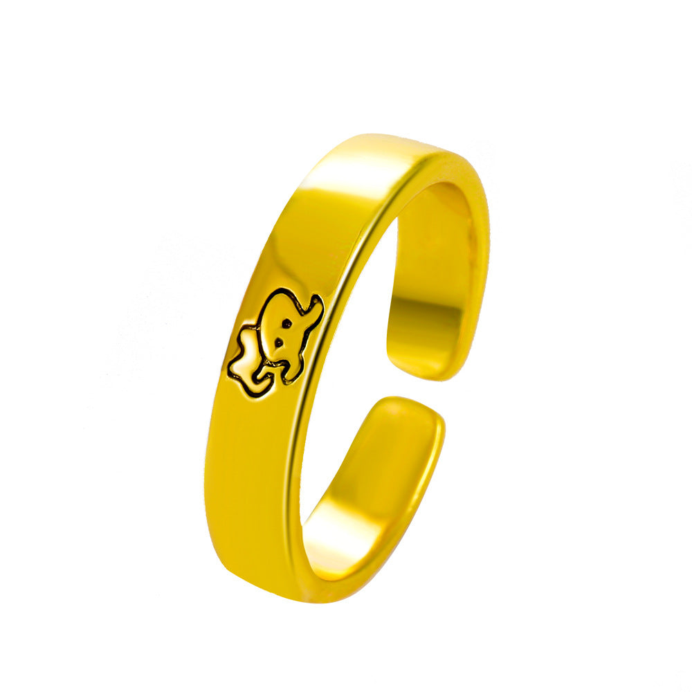 Ins cartoon cute couple ring fashion simple niche design bone puppy opening index finger ring
