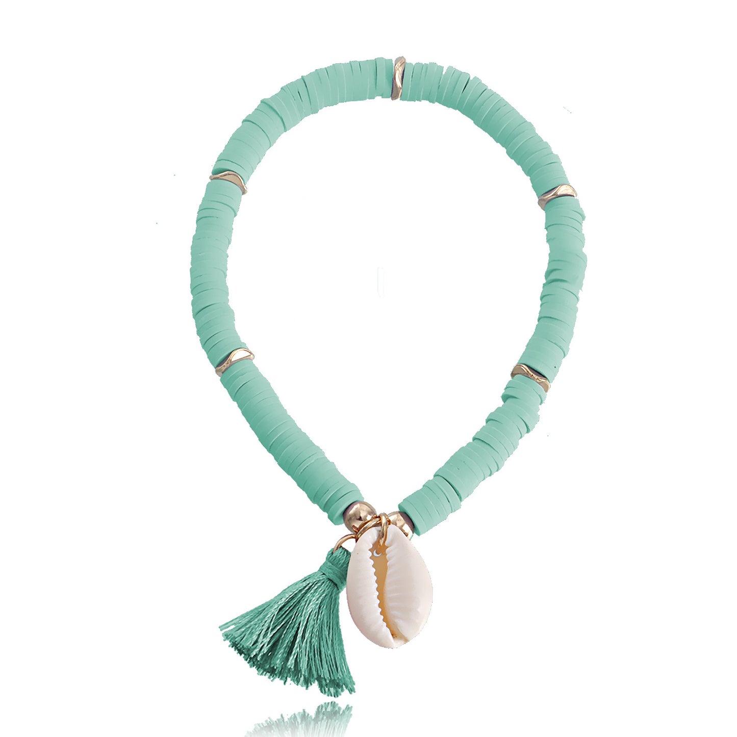 Jewelry beach color soft pottery shell tassel beaded bracelet female design sense niche