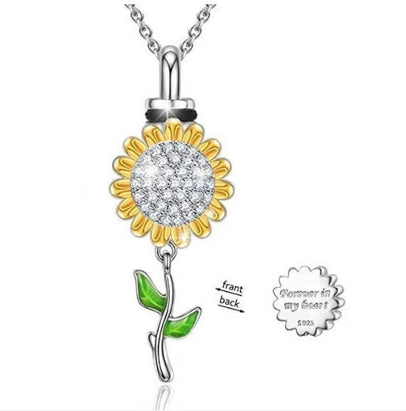 Japanese animal pet remains commemorative heart-shaped pendant can open crystal urn necklace jewelry