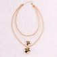 Jewelry Fashion Glossy Three-dimensional Love Pendant Earrings Necklace Women's Multi-layer Chain Peach Heart Necklace