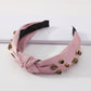F3735 simple solid color headband fashion fabric knotted hair accessories catwalk temperament rhinestone retro headband female