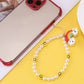 Simple monster rainbow non-slip bag chain cute cinnamon dog soft pottery mobile phone case anti-lost pendant pearl chain