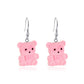 Cute flocking bear earrings cartoon girl earrings autumn and winter all-match net red plush small animal ear accessories