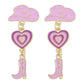 E1365 Popular Jewelry Modern Trendy Girl Earrings Hat Love Cowboy Boots Drip Oil Multilayer Earrings