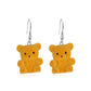 Cute flocking bear earrings cartoon girl earrings autumn and winter all-match net red plush small animal ear accessories