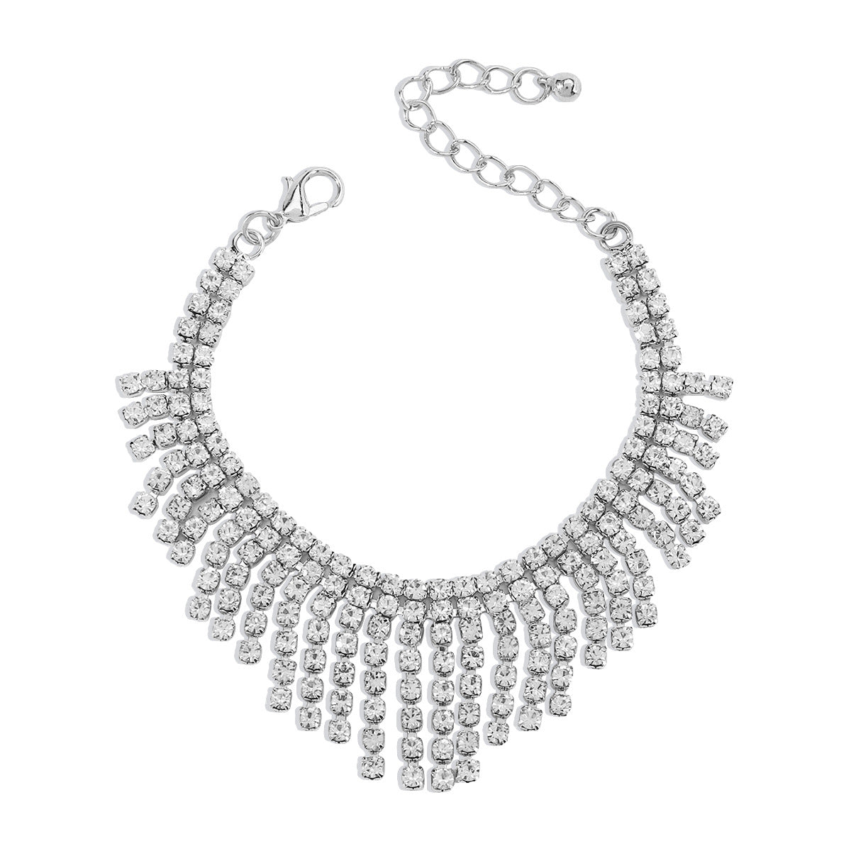 B1895 Net Red Blogger Temperament Rhinestone Tassel Bracelet Light Luxury Trendy Geometric Full Diamond Trend Hand Jewelry Female