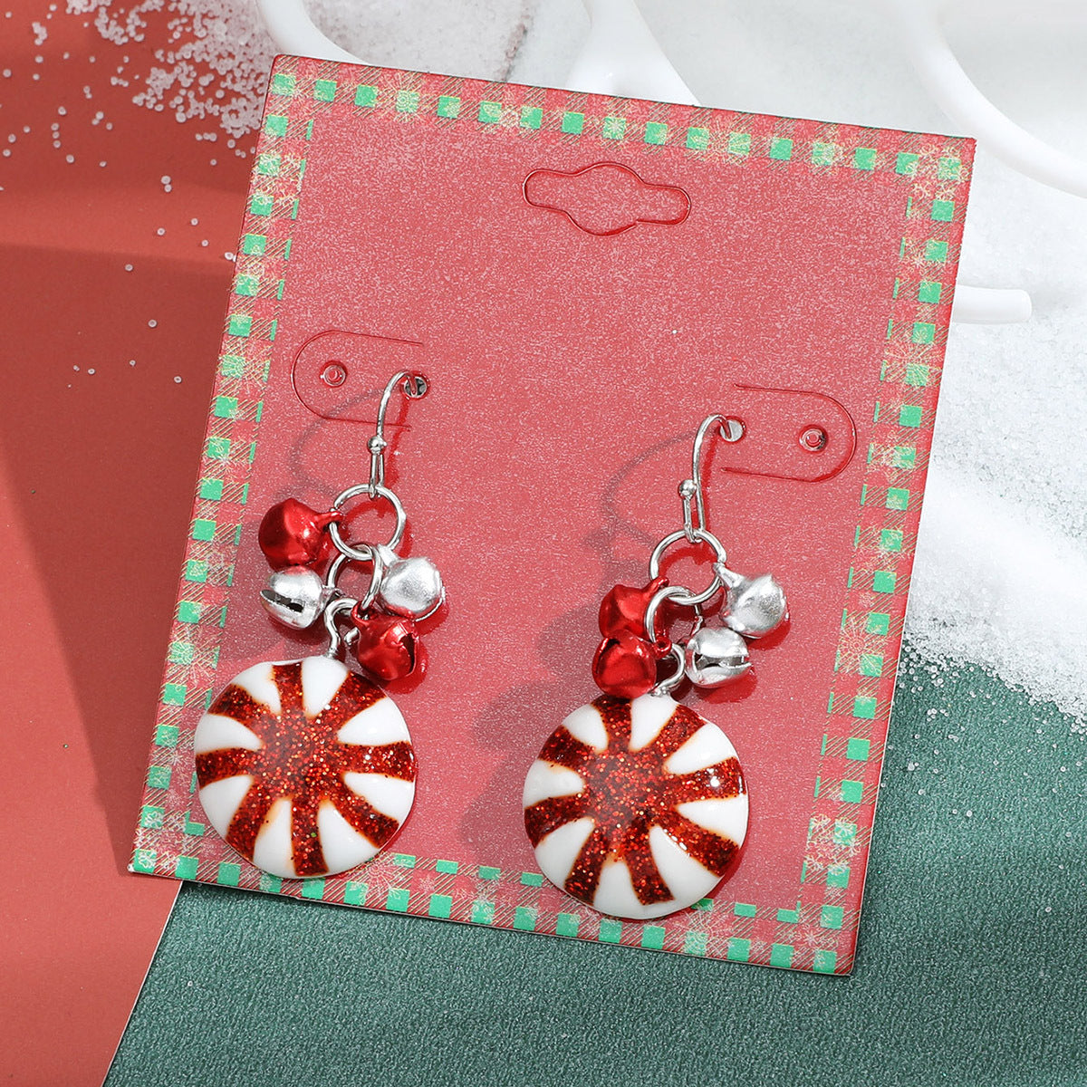 Christmas series earrings cartoon cute dripping oil simulation snow elk earrings autumn and winter