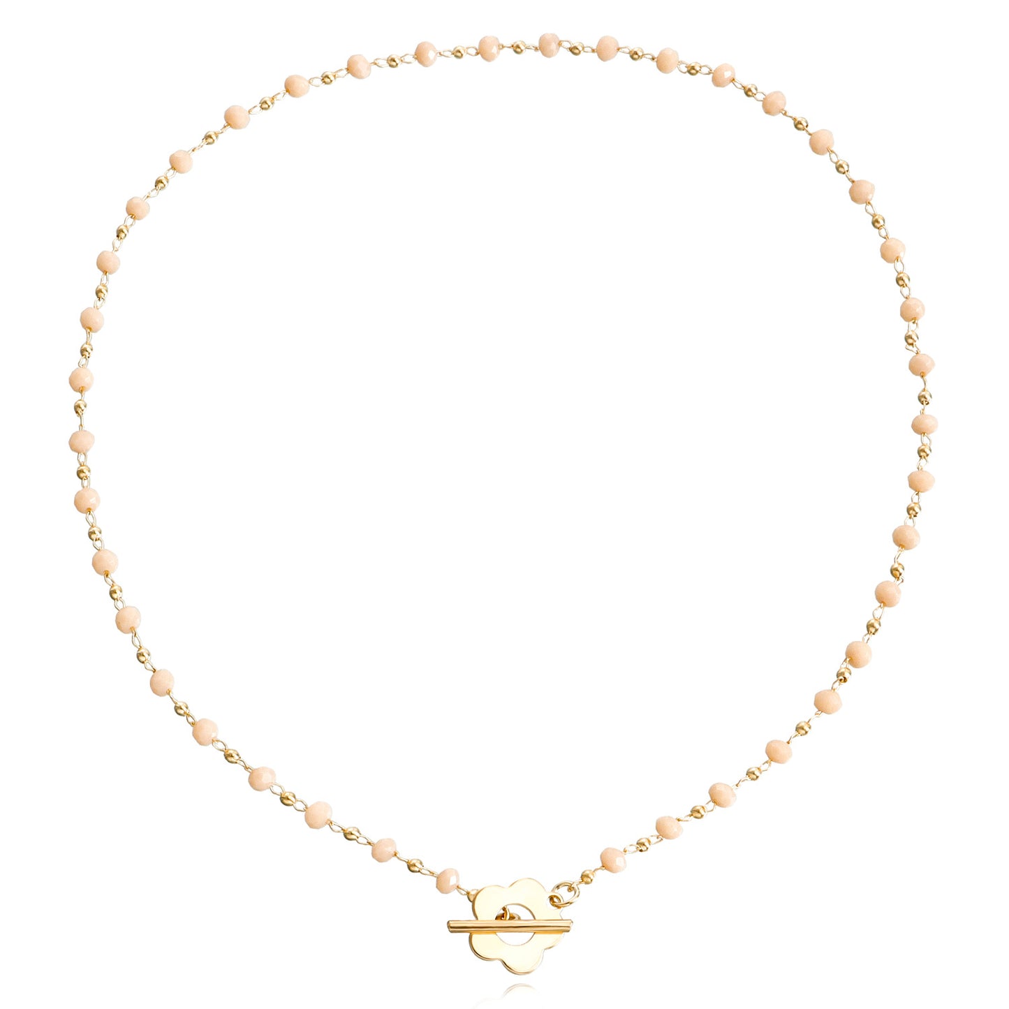 Jewelry Fashion Temperament Black Crystal Glass Bead Chain Simple OT Buckle Short Flower Necklace