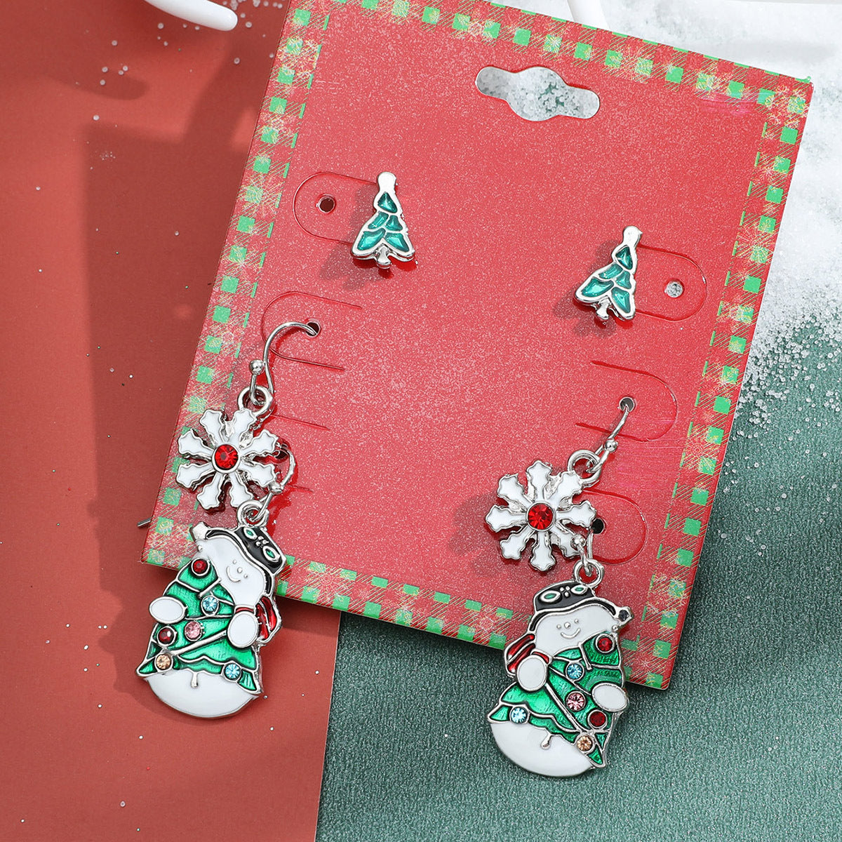 Christmas series earrings cartoon cute dripping oil simulation snow elk earrings autumn and winter