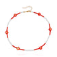 Jewelry Bohemian colored rice beads imitation pearl smiley flower necklace choker necklace female