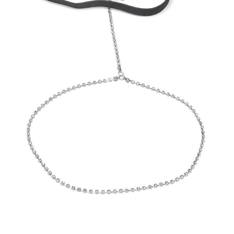 Trend rhinestone elastic leg chain female fashion rhinestone thigh chain simple street shooting chain beach accessories