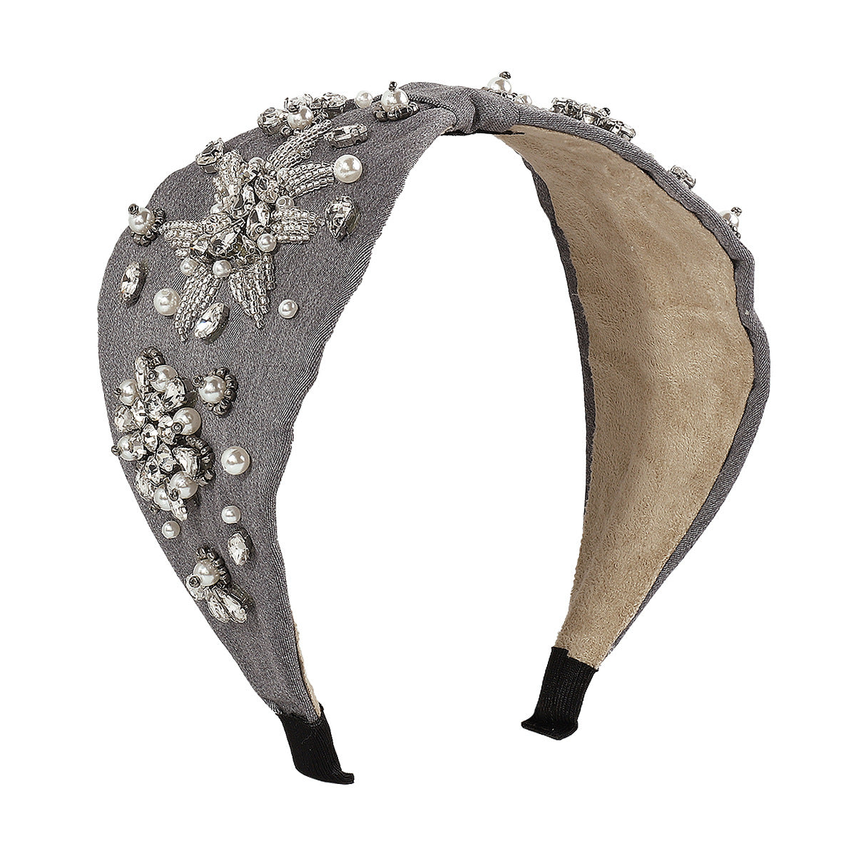 F4228 Baroque retro wide-brimmed headband female pearl rhinestone exaggerated palace party dinner headband
