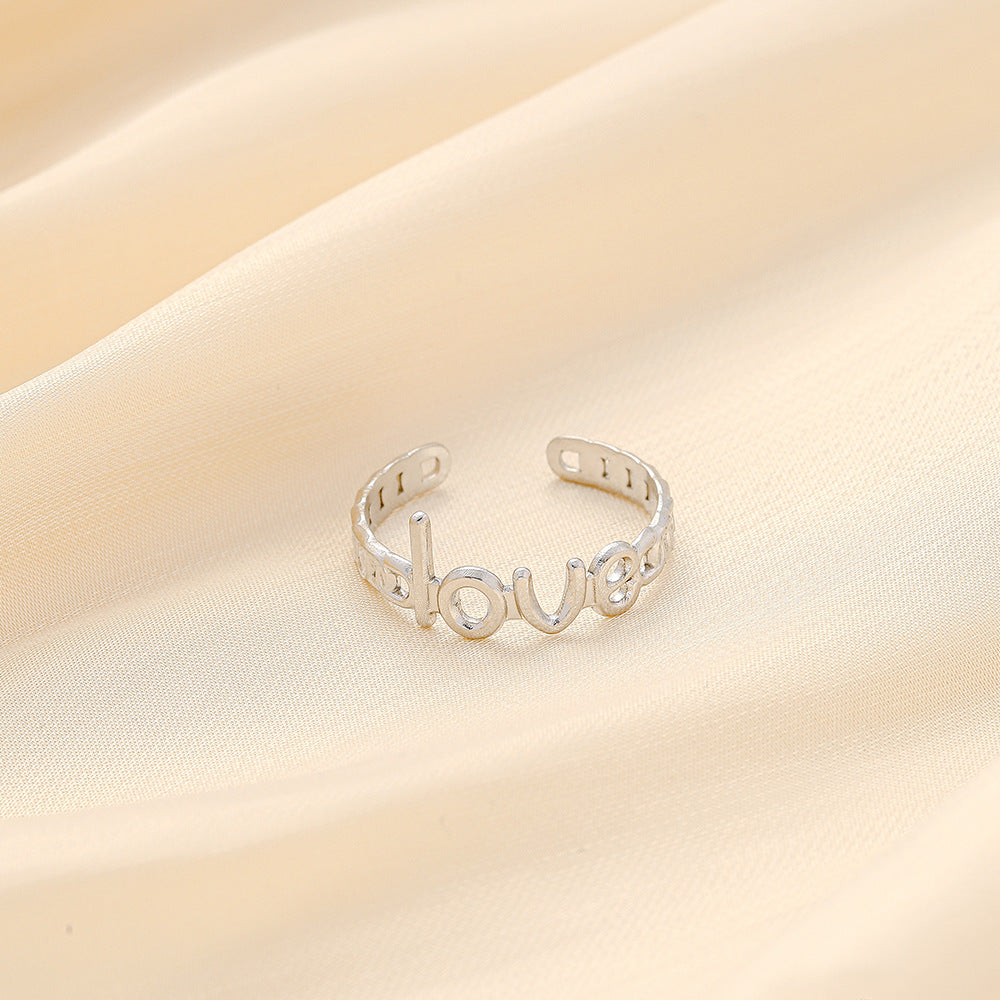 Fashion Simple Versatile Stainless Steel Ring Irregular Open Ring Ladies Ring Jewelry