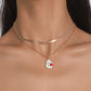 N1699 Necklace Fresh and Lovely Drip Oil Cherry Print Ladybug Layered Double Layer Simple Necklace