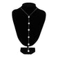 Jewelry Temperament Thin Chain Metal Necklace Female Simple Long Sexy Imitation Pearl Tassel Necklace