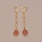 Fashion Retro Resin Bezel Earrings Long Chain Earrings Women Accessories