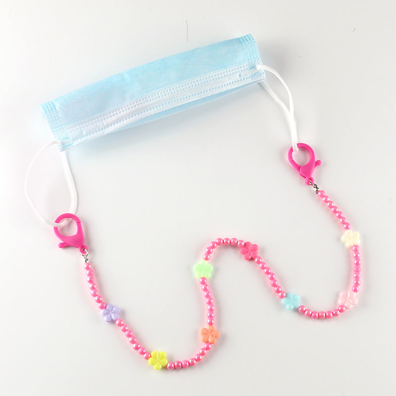 Ins jewelry explosive flower acrylic smiling face children anti-lost multi-purpose mask chain glasses chain