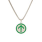 Fashion creative itinerary code square brand pendant necklace men and women with the same style personality green arrow can pass clavicle chain tide