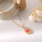 Irregular Oval Resin Christmas Snowflake Necklace Personality Fashion Simple Original Alloy Pendant Female
