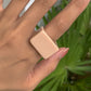 Trendy colorful acrylic plain ring fashion simple geometric square wide-brimmed resin ring