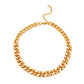 Hip-hop Two-color Rhinestone Thick Chain Necklace Fashion Tide Brand Drip Oil Cuban Chain Unisex