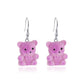 Cute flocking bear earrings cartoon girl earrings autumn and winter all-match net red plush small animal ear accessories