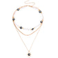 Jewelry ins multi-layer devil's eye beaded necklace female niche design imitation pearl clavicle chain