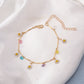 Jewelry Colorful Gem Straight Tube Chain Necklace Female Simple Temperament Painted Drop Glaze Flower Necklace
