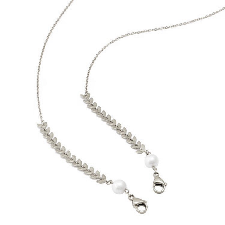 Color-preserving gold-plated mask chain wheat ear mirror rope hanging neck rope metal copper non-slip chain pearl glasses chain