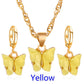 Fashion Explosion Acrylic Butterfly Earrings Necklace Set 2 Pieces Set Jewelry